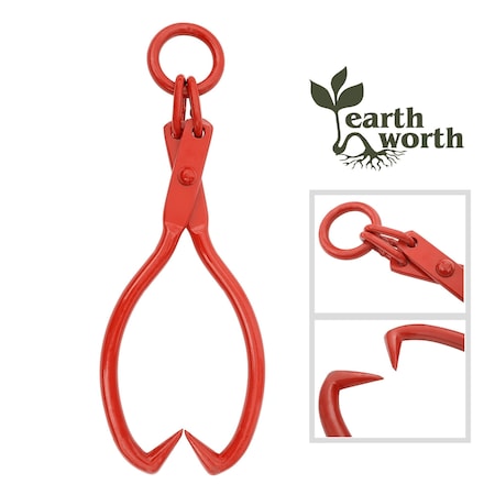 Earth Worth 25-inch Skidding Tongs with Ring, Red 83-DT5206